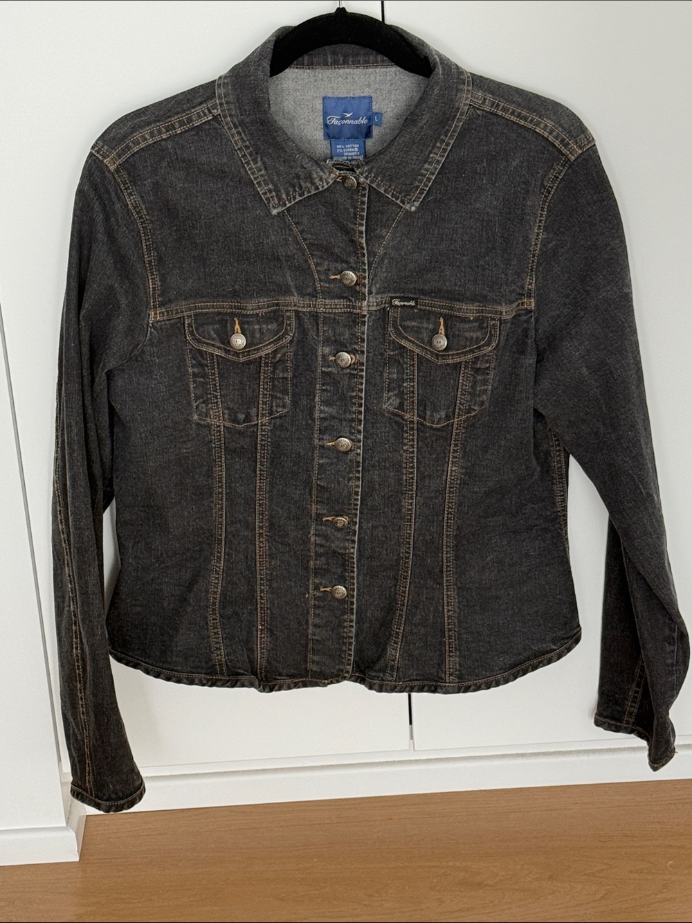 Faconnable Washed Black Denim Jacket
